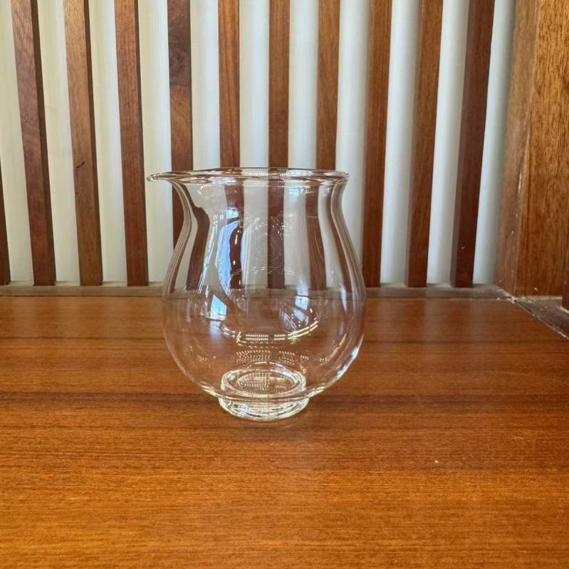 Cească de ceai din sticlă borosilicat rezistentă la căldură, cu motiv de pasăre, cu picior înalt, transparentă, stil japonez pentru ceremonia de ceai