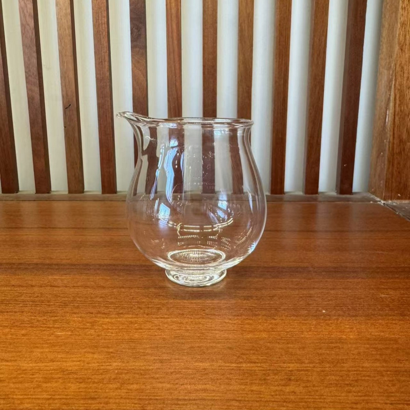 Cească de ceai din sticlă borosilicat rezistentă la căldură, cu motiv de pasăre, cu picior înalt, transparentă, stil japonez pentru ceremonia de ceai