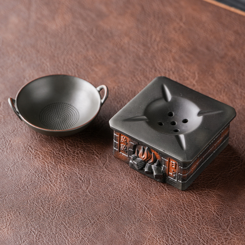 Filtru pentru ceai din lut mov, cu un sistem de filtrare ceramic integrat, poate fi folosit și ca ornament Tea Pet pentru uz casnic.