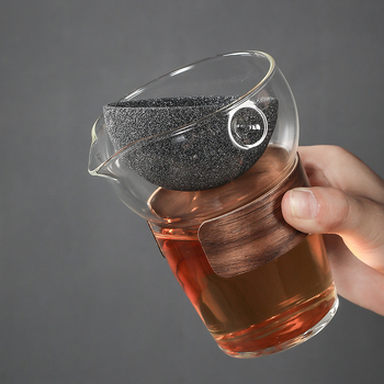 Filtru de ceai creativ fără pori pentru set Kung Fu, ceașcă de sticlă pentru turnare, filtru din minereu de aluminiu