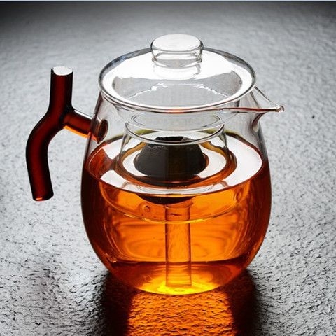 Ceainic din sticlă borosilicată, rezistent la temperaturi înalte și explozii, pentru ceai cu mandarin verde mic, însoțit de o cană de turnare — set Kung Fu ceai