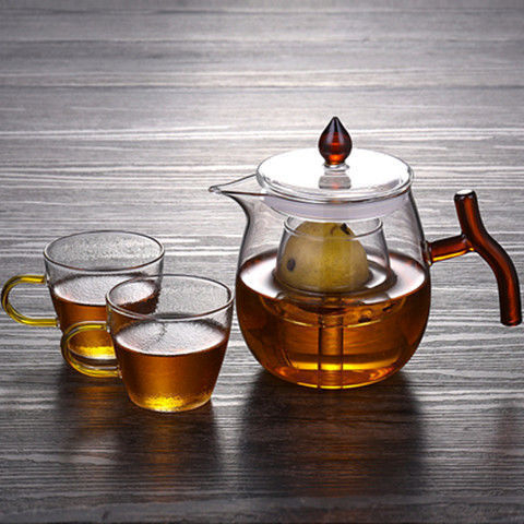 Ceainic din sticlă borosilicată, rezistent la temperaturi înalte și explozii, pentru ceai cu mandarin verde mic, însoțit de o cană de turnare — set Kung Fu ceai