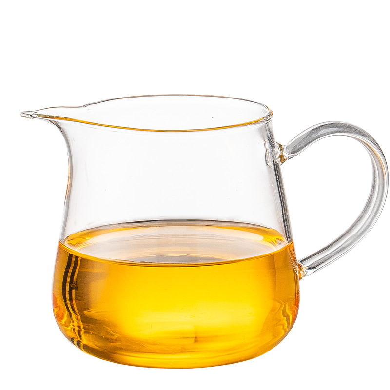Ceașcă de sticlă cu filtru de ceai integrat, rezistentă la căldură, transparentă, în formă de semilună