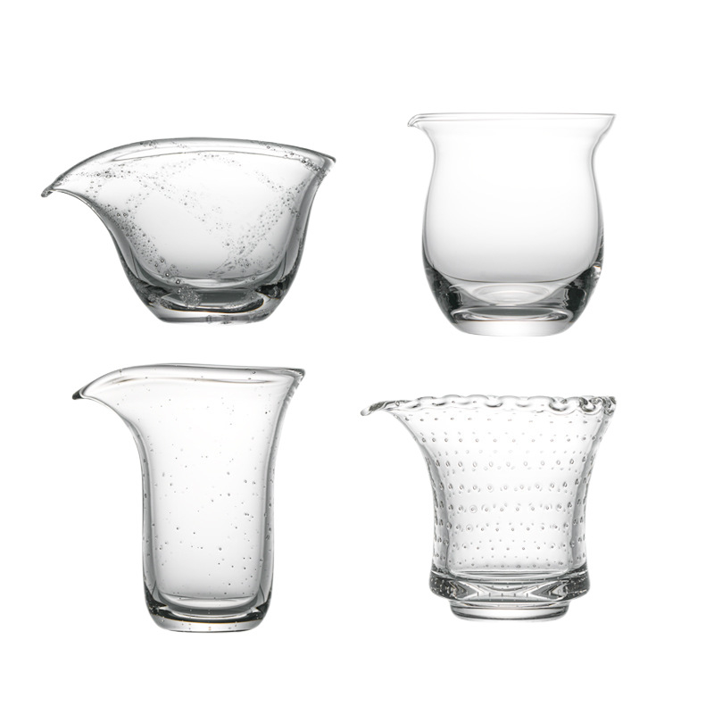 Ceainic din cristal cu model dantelat și bule, set de distribuție a ceaiului și set de mare de ceai din cristal