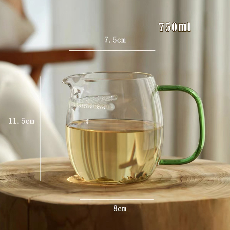 Set de ceai cu sticlă borosilicată, capacitate mare, rezistent la temperaturi înalte, pentru camping în aer liber