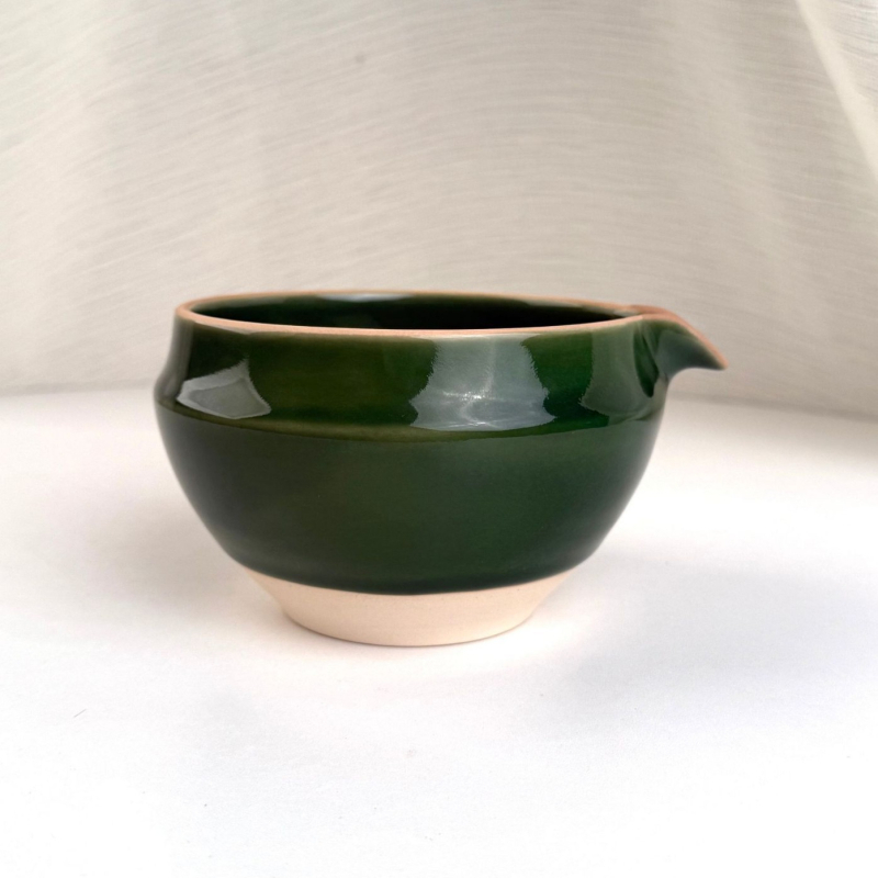 Set japonez de bol ceramic pentru matcha, cu tel de bambus pentru amestecat și perie de bambus – ceremonie a ceaiului