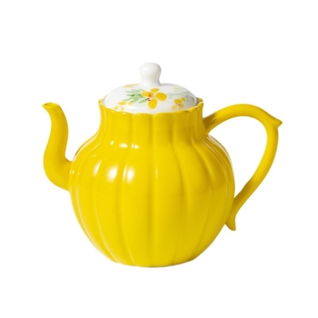 Ceainic ceramic pictat manual cu flori de rapiță, subglazură color, filtrul sferă, set Kung Fu ceai