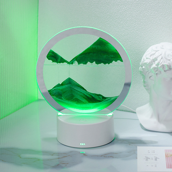 Lampă de noapte în stil chinezesc cu pictură cu nisip curgător – ornament decorativ pentru dulap TV sau birou