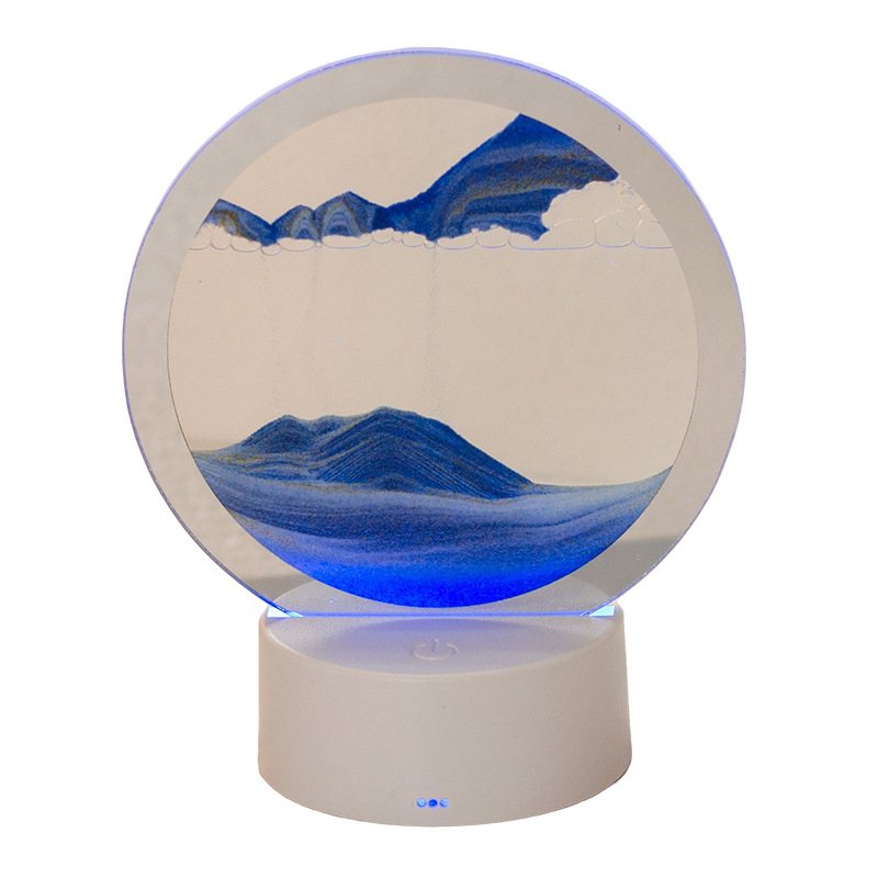 Lampă de noapte în stil chinezesc cu pictură cu nisip curgător – ornament decorativ pentru dulap TV sau birou