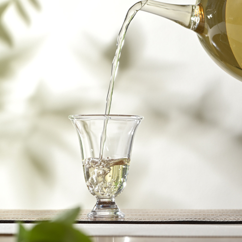Ceainic din sticlă în stil Song, capacitate mare, sticlă borosilicată rezistentă la temperaturi, ceainic pentru ceai de flori