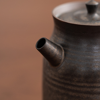 Ceainic ceramic cu glazură aurie, stil Zen, cu filtru cu bilă, set de ceai kung fu, recipient unic