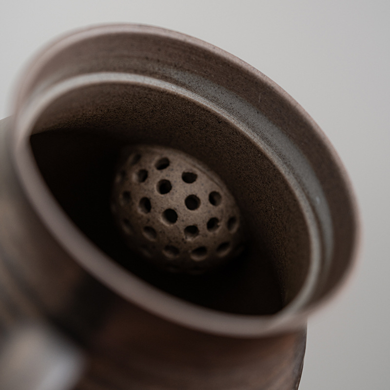 Ceainic ceramic cu glazură aurie, stil Zen, cu filtru cu bilă, set de ceai kung fu, recipient unic