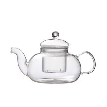 Ceainic din sticlă borosiliată, design elegant, cu un singur vas, rezistent la temperaturi înalte, separare ceai-apă și filtru pentru ceai de flori