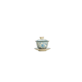 Set Kung Fu de ceai din ceramică Ru Kiln, albastru-alb, pentru uz casnic — ceainic ceramic, cești de ceai premium și bol cu capac
