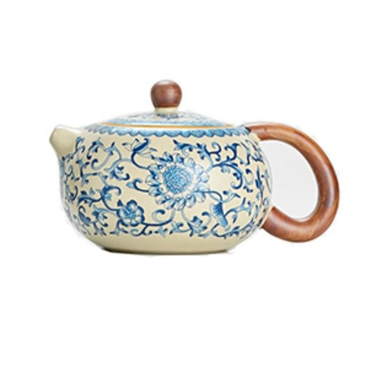 Set Kung Fu de ceai din ceramică Ru Kiln, albastru-alb, pentru uz casnic — ceainic ceramic, cești de ceai premium și bol cu capac