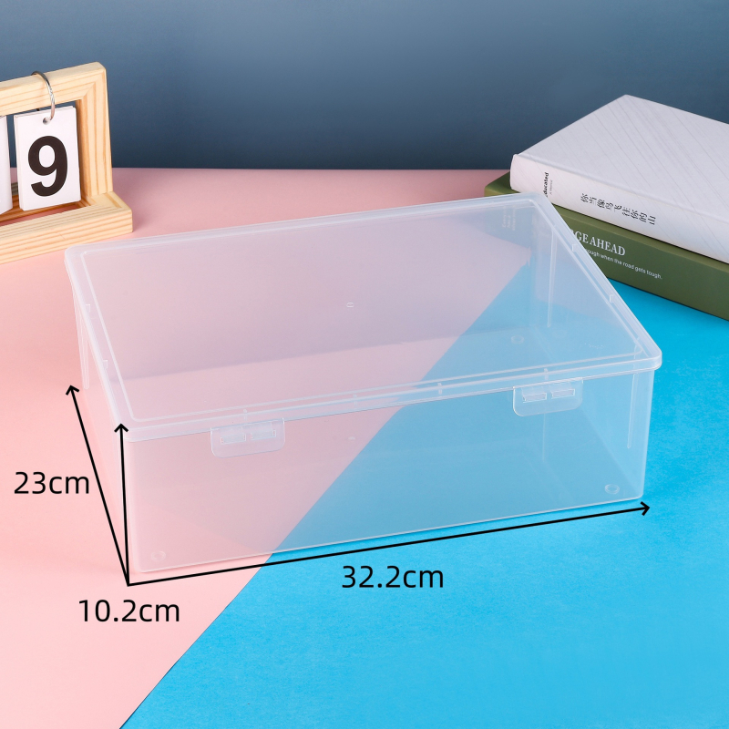 Cutie transparentă pentru fișiere A4, din plastic, capacitate mare (18 L), organizator de birou