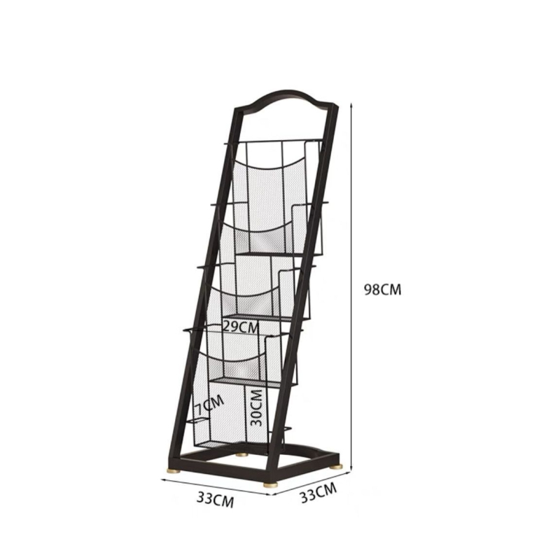 Raft minimalist cu mai multe niveluri pentru reviste și materiale promoționale, suport de podea pentru afișare și depozitare