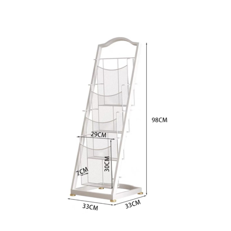 Raft minimalist cu mai multe niveluri pentru reviste și materiale promoționale, suport de podea pentru afișare și depozitare