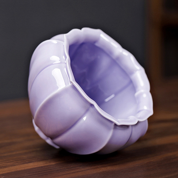 Vas ceramic pentru spălarea ceaiului, cu recipient pentru resturi de ceai și bazin de apă — set retro de accesorii pentru ceremonia ceaiului