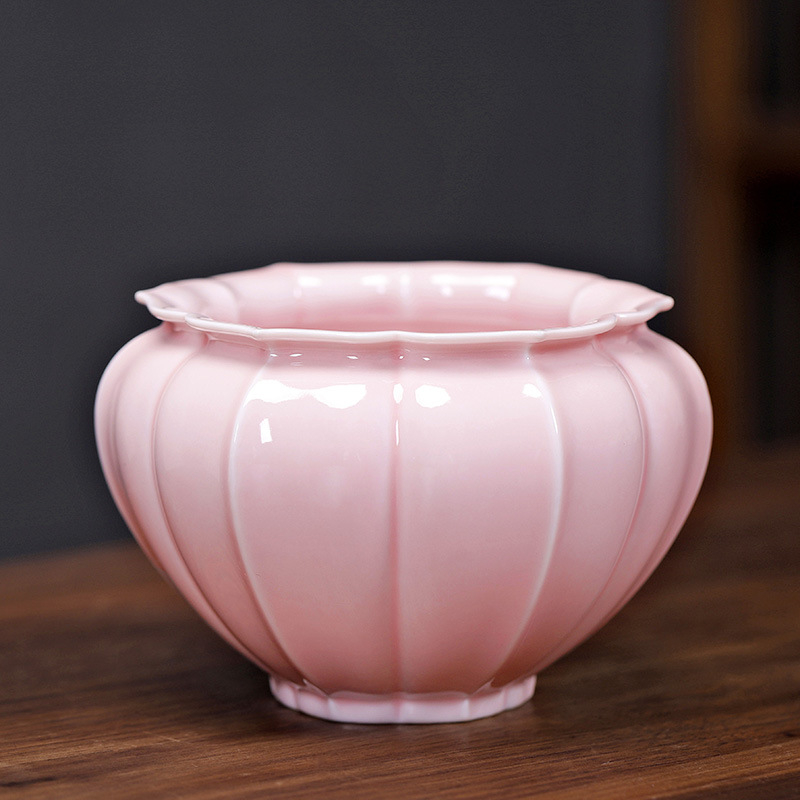 Vas ceramic pentru spălarea ceaiului, cu recipient pentru resturi de ceai și bazin de apă — set retro de accesorii pentru ceremonia ceaiului