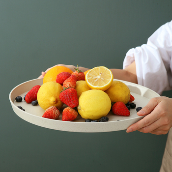 Tavă circulară din plastic, în stil nordic, pentru fructe, bomboane și fructe uscate; tavă de servire pentru ceai, pentru living, hotel sau restaurant; compatibilă cu microunde; personalizabilă