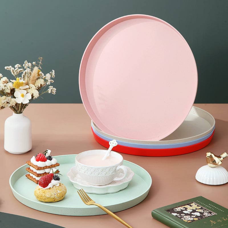 Tavă circulară din plastic, în stil nordic, pentru fructe, bomboane și fructe uscate; tavă de servire pentru ceai, pentru living, hotel sau restaurant; compatibilă cu microunde; personalizabilă