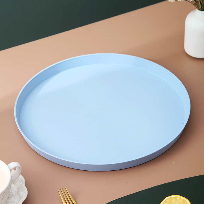 Tavă circulară din plastic, în stil nordic, pentru fructe, bomboane și fructe uscate; tavă de servire pentru ceai, pentru living, hotel sau restaurant; compatibilă cu microunde; personalizabilă
