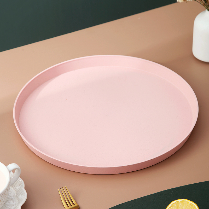 Tavă circulară din plastic, în stil nordic, pentru fructe, bomboane și fructe uscate; tavă de servire pentru ceai, pentru living, hotel sau restaurant; compatibilă cu microunde; personalizabilă