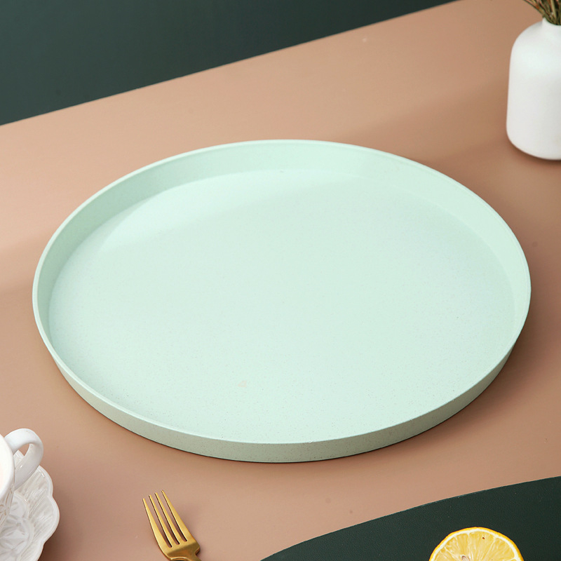 Tavă circulară din plastic, în stil nordic, pentru fructe, bomboane și fructe uscate; tavă de servire pentru ceai, pentru living, hotel sau restaurant; compatibilă cu microunde; personalizabilă