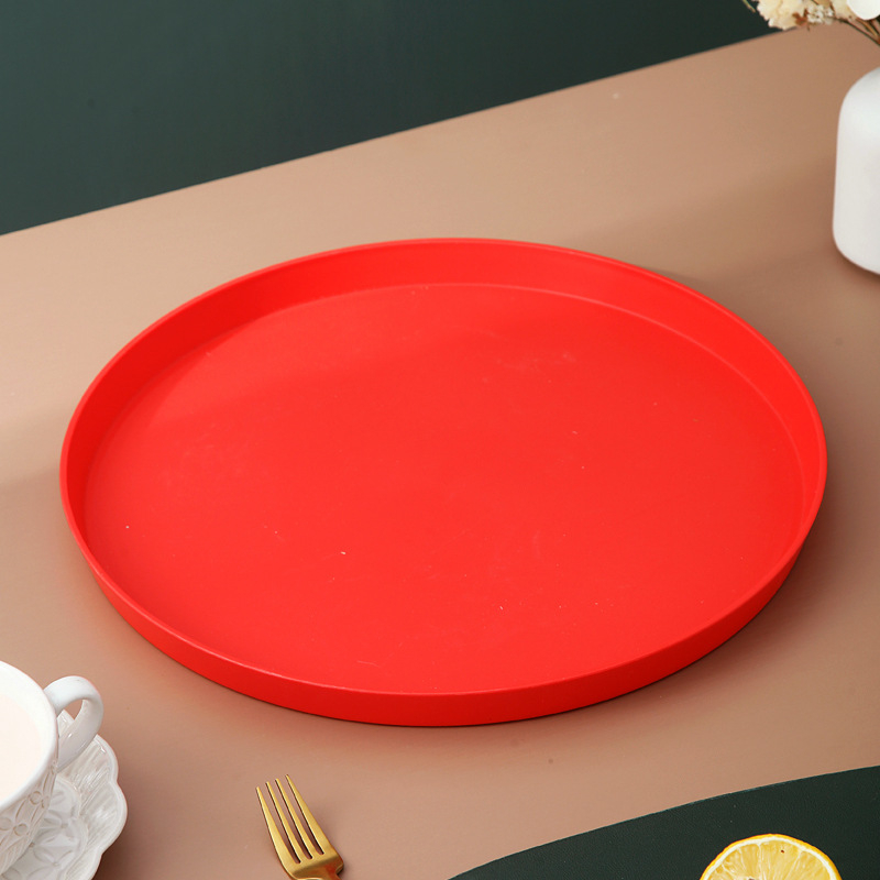 Tavă circulară din plastic, în stil nordic, pentru fructe, bomboane și fructe uscate; tavă de servire pentru ceai, pentru living, hotel sau restaurant; compatibilă cu microunde; personalizabilă