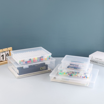 Cutie transparentă din plastic pentru documente și certificate; organizator de birou pentru blocuri și puzzle LEGO