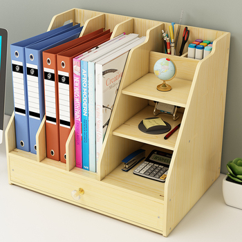 Cutie mare de depozitare din lemn pentru birou, cu sertar, organizator DIY creativ pentru fișiere