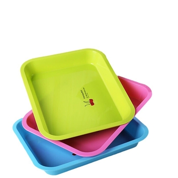 CHAHUA Tavă de ceai din plastic, pătrată, pentru bucătărie, tavă de drenaj pentru ceai și spațiu de depozitare pentru cești, ceai de fructe