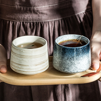 Ceașcă ceramică în stil japonez: simplă, creativă, vintage, pentru ceai, apă, matcha și cafea; pentru uz casnic și cafenea.