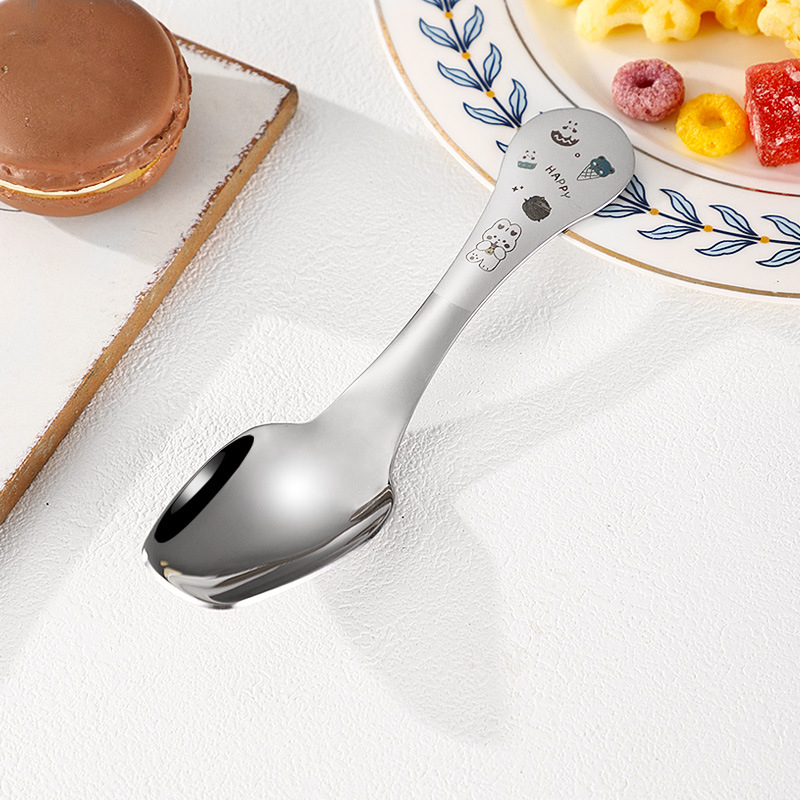 lingură de desert din oțel inoxidabil 304, design creativ, pentru iaurt și budincă, înghețată, lingură mică pentru prăjituri, cafea și ceai