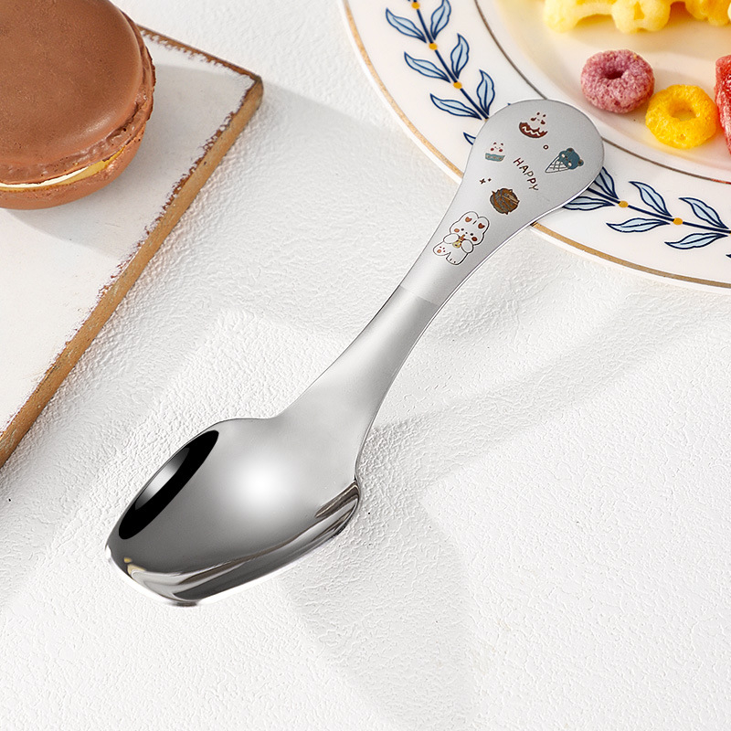 lingură de desert din oțel inoxidabil 304, design creativ, pentru iaurt și budincă, înghețată, lingură mică pentru prăjituri, cafea și ceai