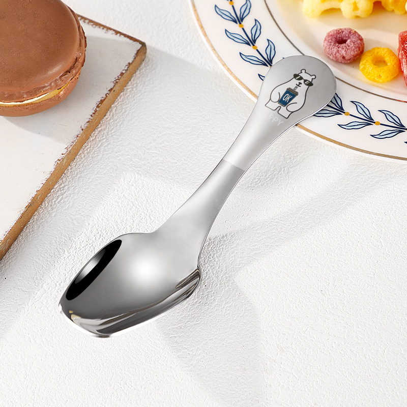 lingură de desert din oțel inoxidabil 304, design creativ, pentru iaurt și budincă, înghețată, lingură mică pentru prăjituri, cafea și ceai