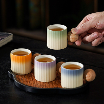 Set de cești din porțelan pentru cafea și ceai, cu gradient de culoare, cu o singură ceașcă, cutie cadou premium, logo personalizat
