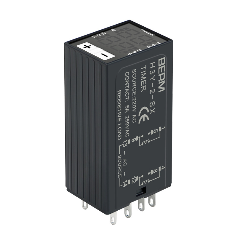 Releu temporizator H3Y-2/H3Y-4 cu afișaj digital, temporizare ciclică, 24V/220V