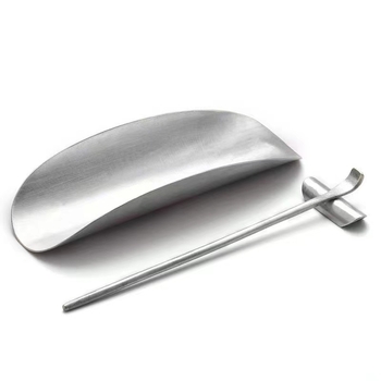 Set de ceai din tin pur, lucrat manual, 3 piese, lingură de ceai pentru ceremonia Gongfu, stil japonez