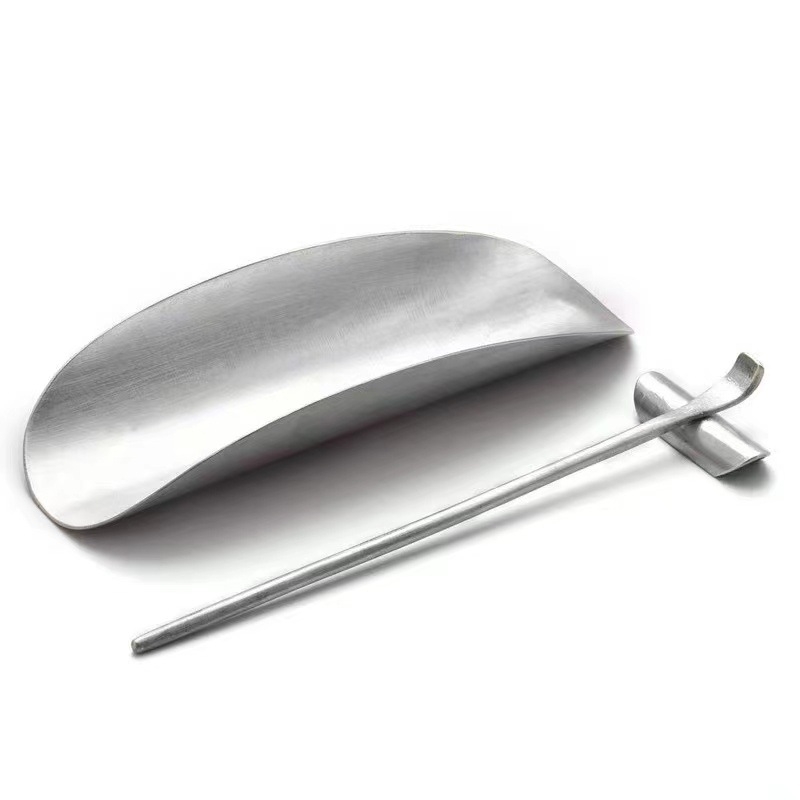 Set de ceai din tin pur, lucrat manual, 3 piese, lingură de ceai pentru ceremonia Gongfu, stil japonez