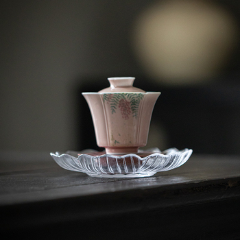 Moji set ceramic în stil vintage pentru ceremonia Gongfu: bază pentru ceainic, suporturi pentru ceai, suporturi pentru cești și suport din sticlă pentru infuzare uscată
