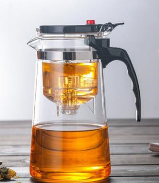 Ceainic Piaoyi Cup cu interior detașabil, 950 ml, sticlă borosilicată, stil simplu