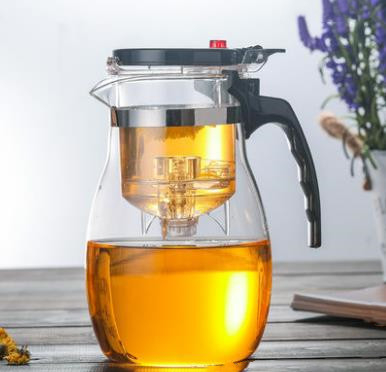 Ceainic Piaoyi Cup cu interior detașabil, 950 ml, sticlă borosilicată, stil simplu