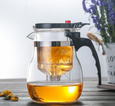 Ceainic Piaoyi Cup cu interior detașabil, 950 ml, sticlă borosilicată, stil simplu