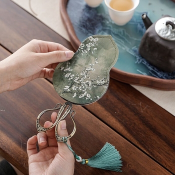 Foarfecă pentru ceai cu ciucuri, stil chinezesc, din oțel inoxidabil – accesorii pentru ceremonia ceaiului