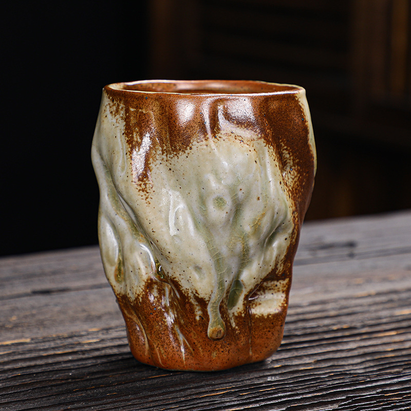 Ceașcă mare de ceai, stil japonez, ceramică brută – pentru degustare de ceai, apă și cafea