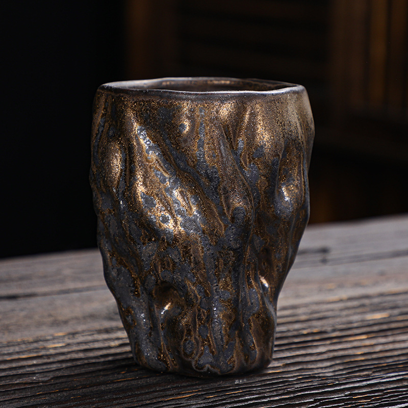 Ceașcă mare de ceai, stil japonez, ceramică brută – pentru degustare de ceai, apă și cafea