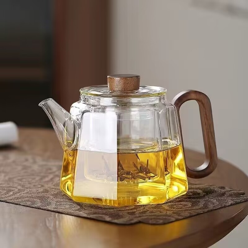 Ceainic din sticlă, rezistent la temperaturi înalte, infuzor de ceai pentru separare, set de ceai pentru uz casnic, compatibil cu plita ceramică electrică