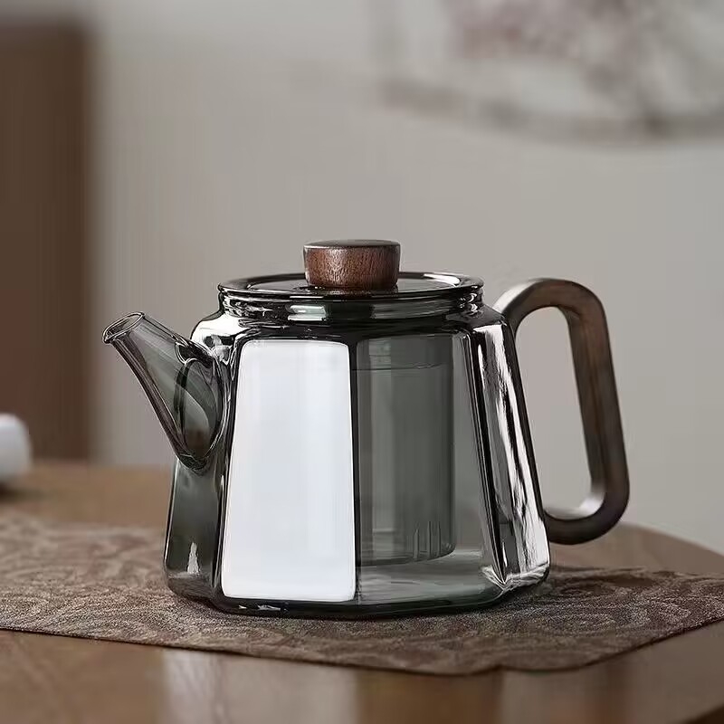 Ceainic din sticlă, rezistent la temperaturi înalte, infuzor de ceai pentru separare, set de ceai pentru uz casnic, compatibil cu plita ceramică electrică